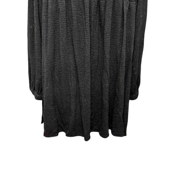 Melloday Blouse Smocked Long Sleeves Stretchy Fabric Solid Black Women's US 1X - Picture 6 of 8